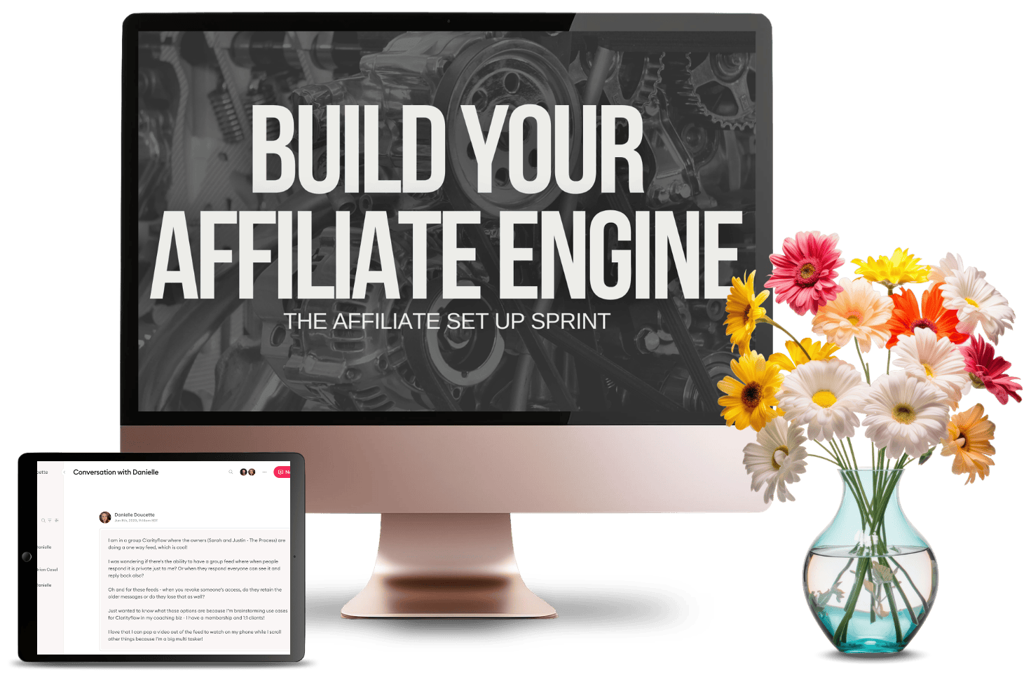 Build Your Affiliate Engine mockup on a computer